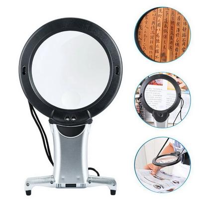 Lupa LED 10 cm, bezdotykowa, podświetlana, do czytania biżuterii, lupa na szyję, szkło powiększające dla seniorów, do szycia, haftu krzyżykowego