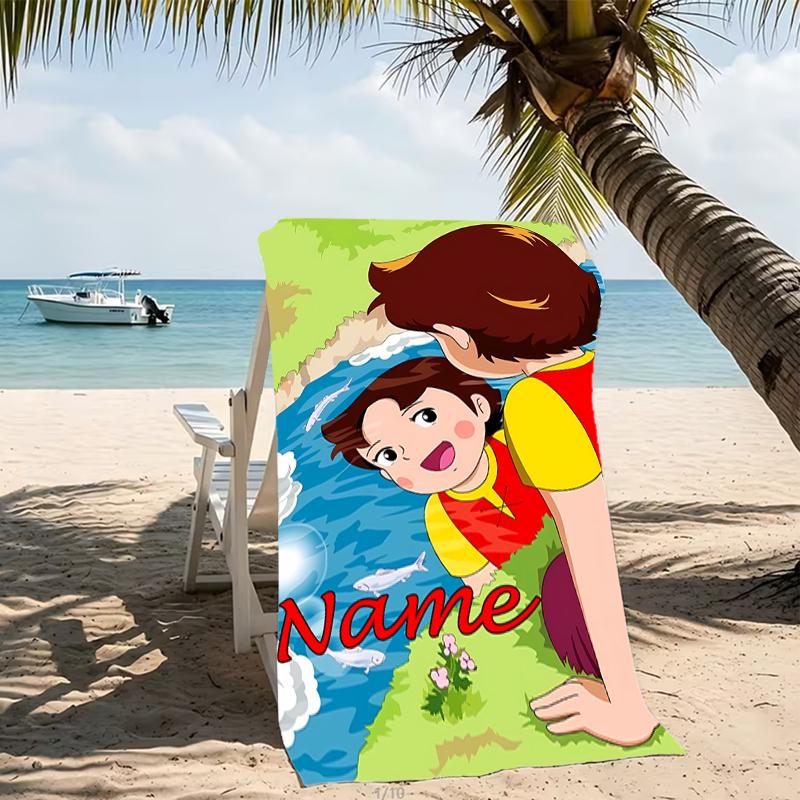 Customizable personalized beach towels Heidi themed designs.Suitable for the beach, yoga, sports;ideal as beach accessories