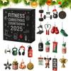 Christmas Tree Ornament Gym Advents Calendar Fitness Equipment Calendar Festival Party Supplies