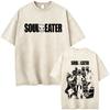 Washed Vintage Anime Soul Eater Maka Albarn Soul Evans Graphic Tshirt Mens Retro Manga T Shirts Men Cotton Oversized Tshirts