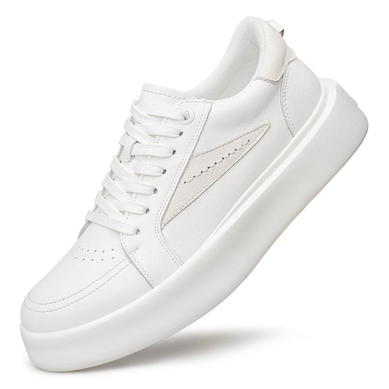 Fashion Genuine Leather Male Walking Shoes 2025 New Mens Sneakers Stylish Lace-Up Men Casual Flats Classic All-match Men's Skate Shoes