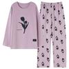 Pajamas Women'S Spring And Autumn Pure Cotton Long-Sleeved Autumn Loose Large-Size Loungewear Cotton Outerwear Set