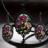 Modisches Retro Elegantes Halskette Ohrringe Dreiteiliges Set