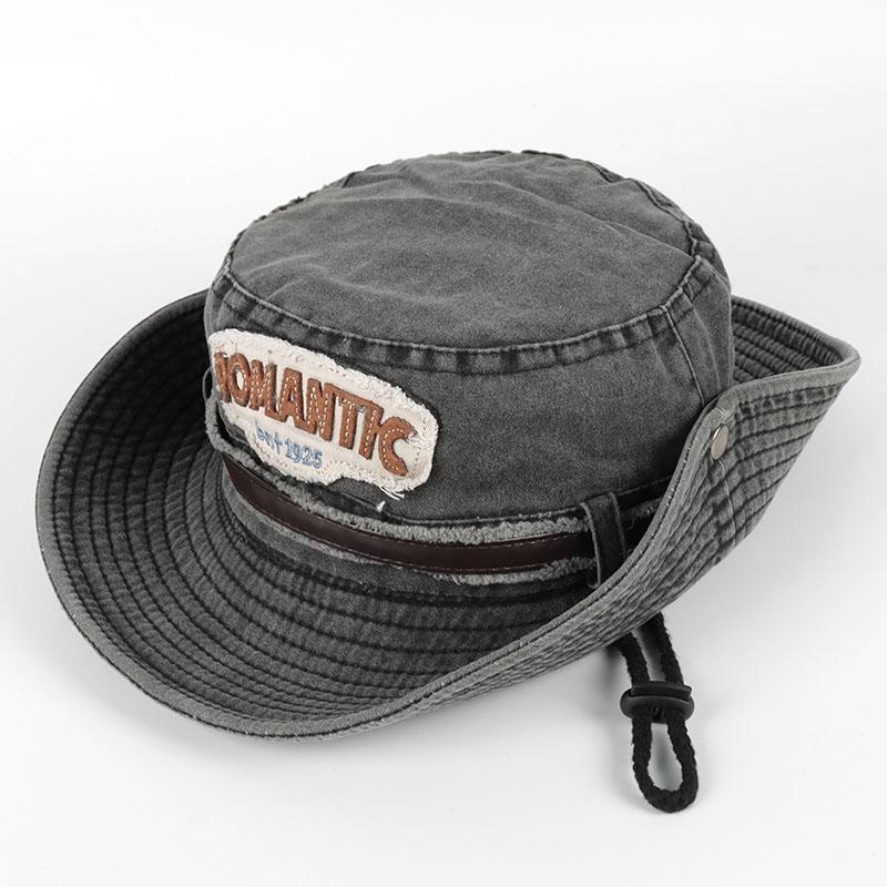 Fashion 2026 Bucket Hat Man Women Fisherman Fishing Cap Cotton With Leather Belt Embroidered Letter Design Outdoor Beach Sun Hat