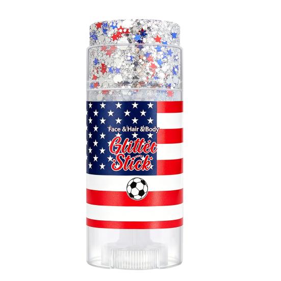 16G Hair Face Body Glitter Stick for Independence Day, Fourth of July Patriotic Red White Blue Glitter Stick, Makeup Accessory