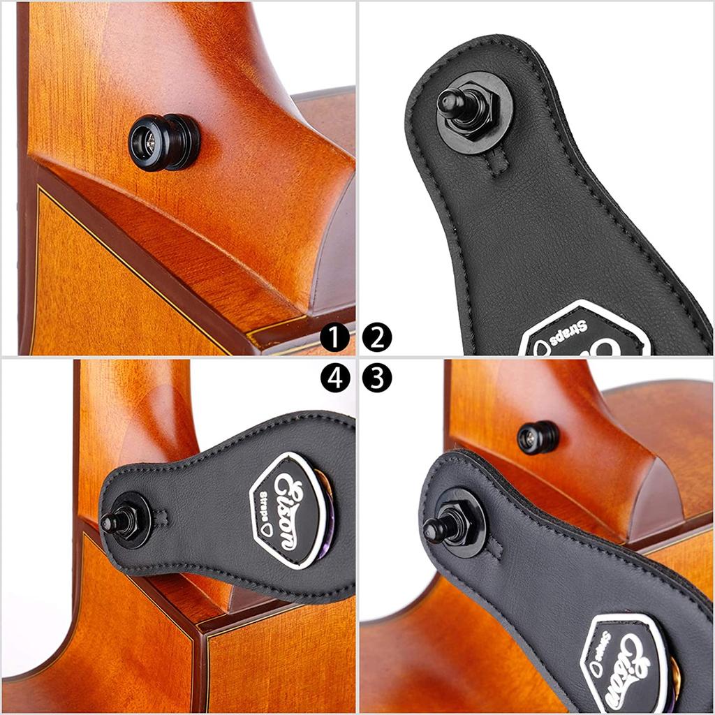 2pcs Metal Guitar Strap Lock Buttons Security Guitar Strap Locks For All Acoustic Electric Bass Guitar