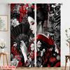 2pcs,2D plane printing Popular Curtain Panels Floral Kimono Elegance Polyester Fabric (without rod) Outdoor Decorations Perfect