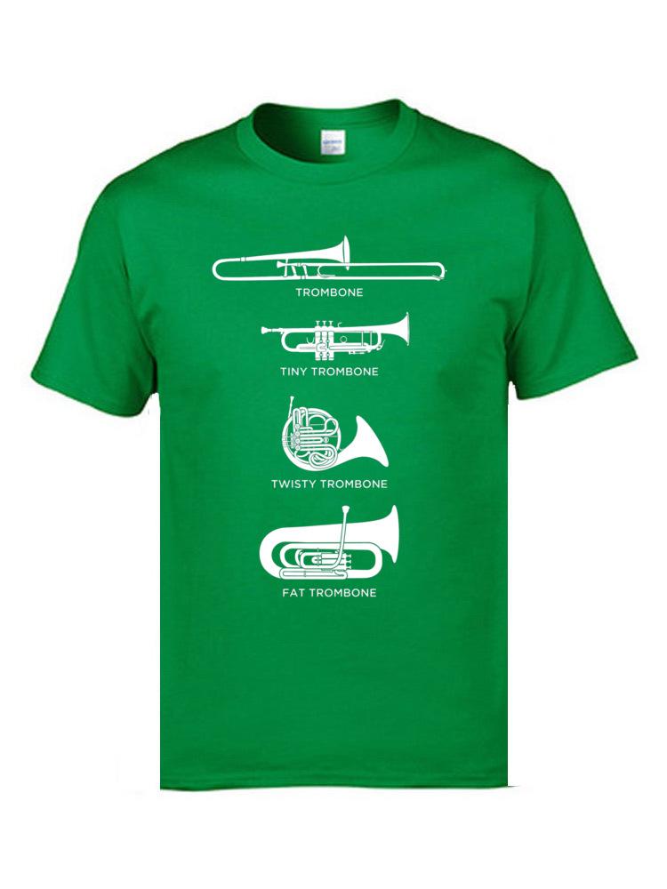 Symphony Music T Shirts Different Types Of Trombone Printed On T-Shirt New Arrival Park Tshirts Family Tee Shirt Father T Shirt