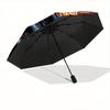 1pc The Epic Battle of Red and Black Dragons Pattern Automatic 3-Fold Umbrella, 8 Iron Frames, High-Value Folding Umbrella, Suitable for Office,