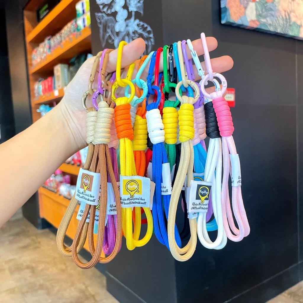 Hand Woven Umbrella Double Rope Nylon Rope Keychain Hiking Buckle for DIY Making Bag Pendant Keychain Charm