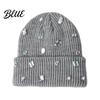 Stylish Cold Weather Headgear Bling Rhinestone Knitted Hat Street Punk Knit Winter Personalized Trendy Hat Warm Skull Cap for Women Autumn