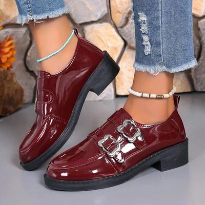 Pantofi de damă Mocasini cu cataramă Pantofi cu toc mediu pentru femei Mocasini cu decorațiune metalică la modă Pantofi cu toc plus size noi pentru femei pentru birou și carieră