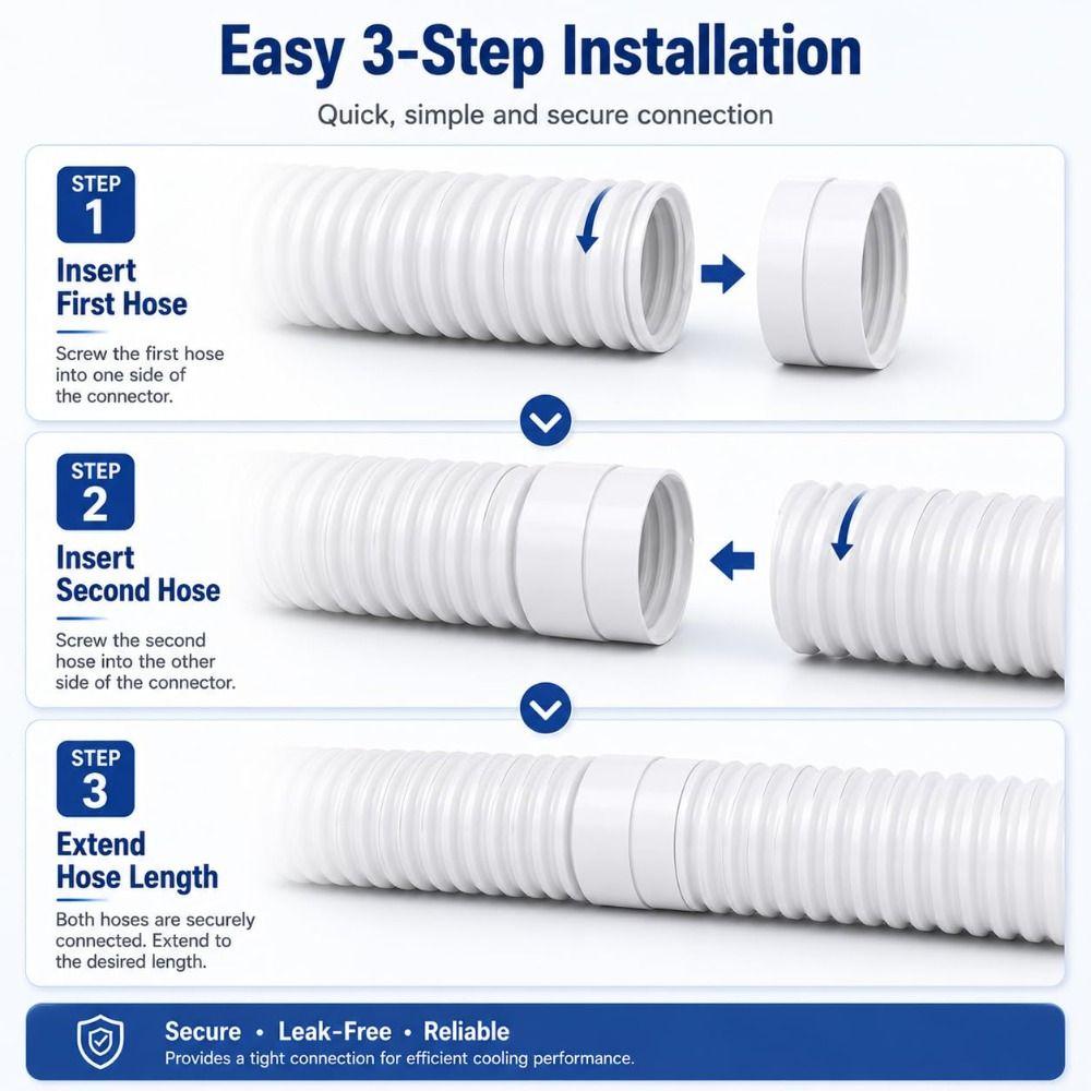 Leak Resistant Air Conditioner Hose Connector ABS Vent Hose Connector Ventilation Accessories