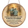 2D Flat, 1pc Round Metal Wreath Sign, Vintage Decor Plaque About "Elderly Couple Spending a Lifetime Together", "Symbol of Love And Support