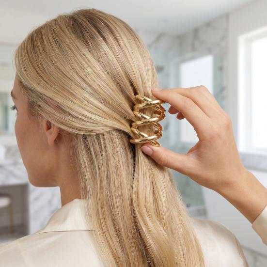Metalen Paardenstaart Manchet Decoratieve Paardenstaart Houder Haarclip Vrouwen Meisjes Gouden Zilverkleurige Legering Lange Haar Manchetten Haaraccessoires