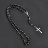 Handgefertigte Perlen Rosenkranzperlen Anhängerkette Vintage Stil Religiöse Anhänger Christlicher Schmuck