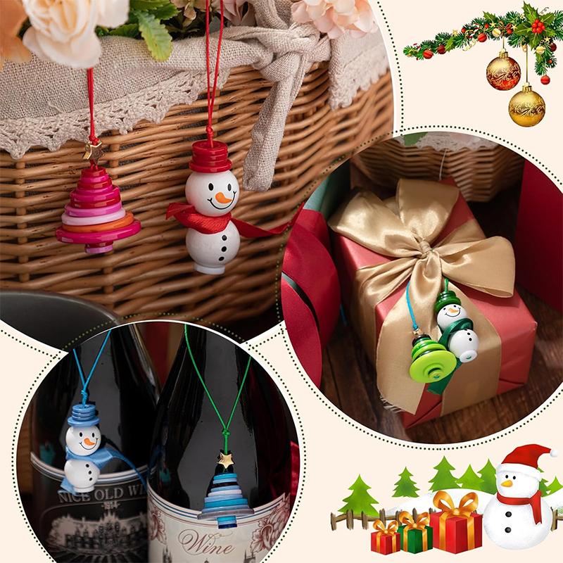 Diy Button Snowman & Angel Button Christmas Ornament Making Kit For Indoor/Outdoor Xmas Tree, Window & Party Decorations
