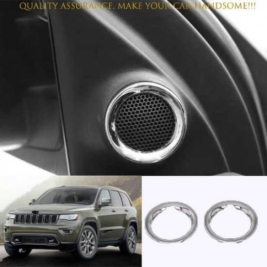 For Jeep Grand Cherokee 2011-2021 Bright Chrome A Post Speaker Sound Cover Trim