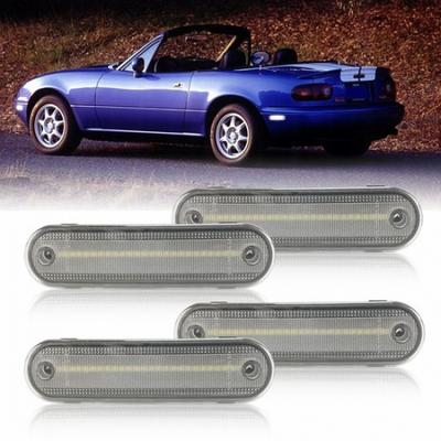4x LED Seitenmarkierungsleuchten Klare Linsen Vorne + Für Hinten 1990-2005 Mazda Miata MX-5