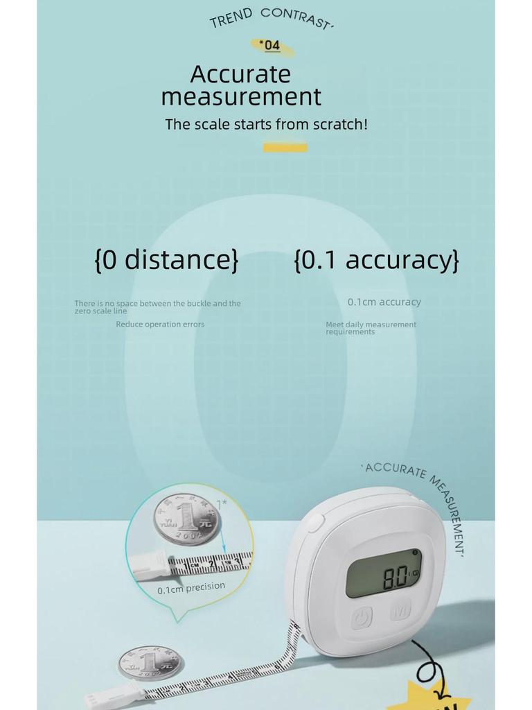 Yunkangbao Bluetooth Smart Leather Ruler for Height and Circumference Measurement