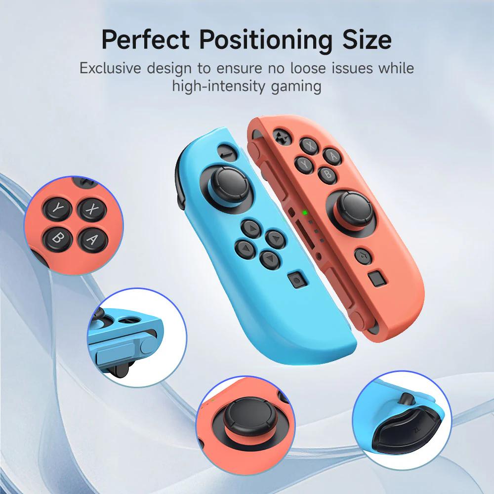 EASYSMX A02 For Nintendo Switch 2 Game Console Transparent Protective Case with Silicone Joy-Con Grip Handle Cover Set