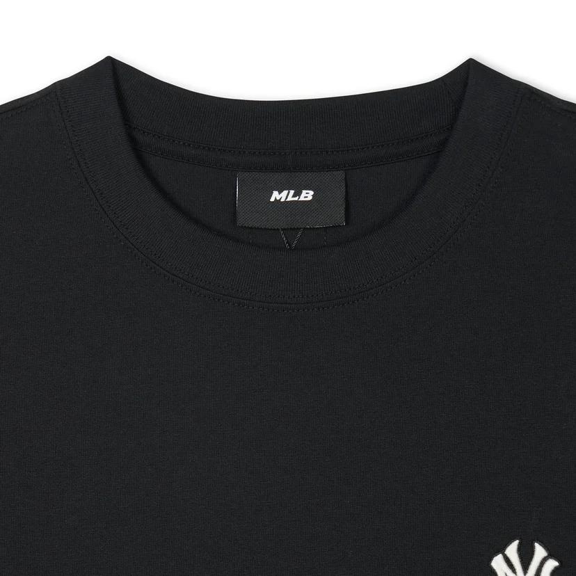 New MLB Drop Shoulder Sleeve T Shirt Women's Black 3FTSB0543-50BKS