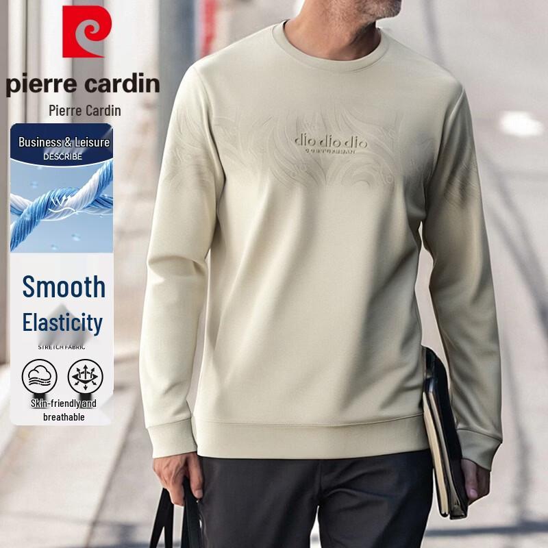 Pierre Cardin Men s Business Casual Round Neck Long Sleeve T-Shirt M