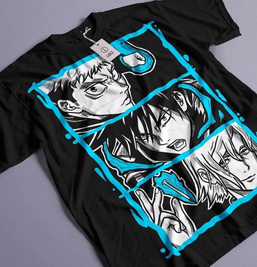 Jujutsu Kaisen Tshirt Itadori Megumi Nobara Anime Gift Black Tshirt All Size S