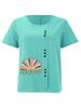 Women's Fashion Rainbow Letters Print Printing Shot Sleeve T-shirt Loose Cotton Shirt Casual Loose Summer Plus Size Blouse Tops