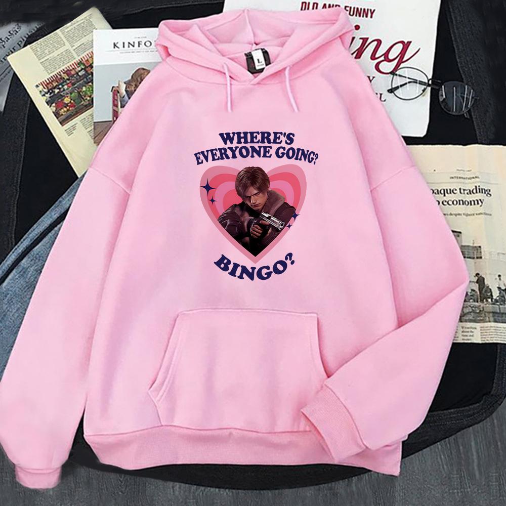 Leon Kennedy Where's Everyone Going? Bingo? Hoodies Leon Kennedy High Street Sweatshirt Casual Clothes Unisex Pullover