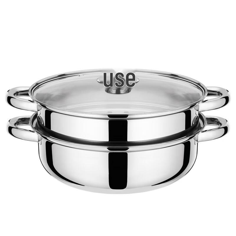 Двухъярусная пароварка из нержавеющей стали, 28 см