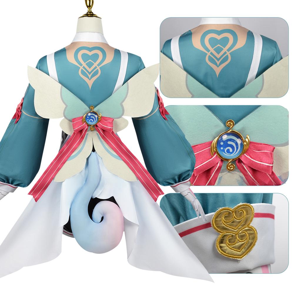 Game Genshin Impact Sigewine Cosplay Costume Wig Dress Full Set Fontaine Sigewine Fortress Head Nurse Uniform Halloween Party
