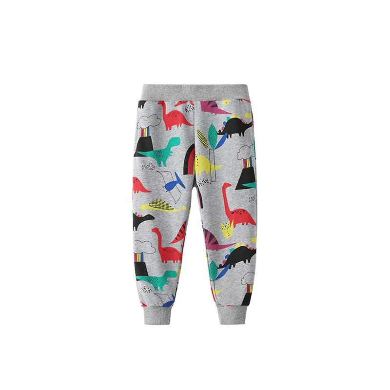 Boys Sweatpants Winter Cartoon Print Elastic Waist Kids Trousers Toddler
