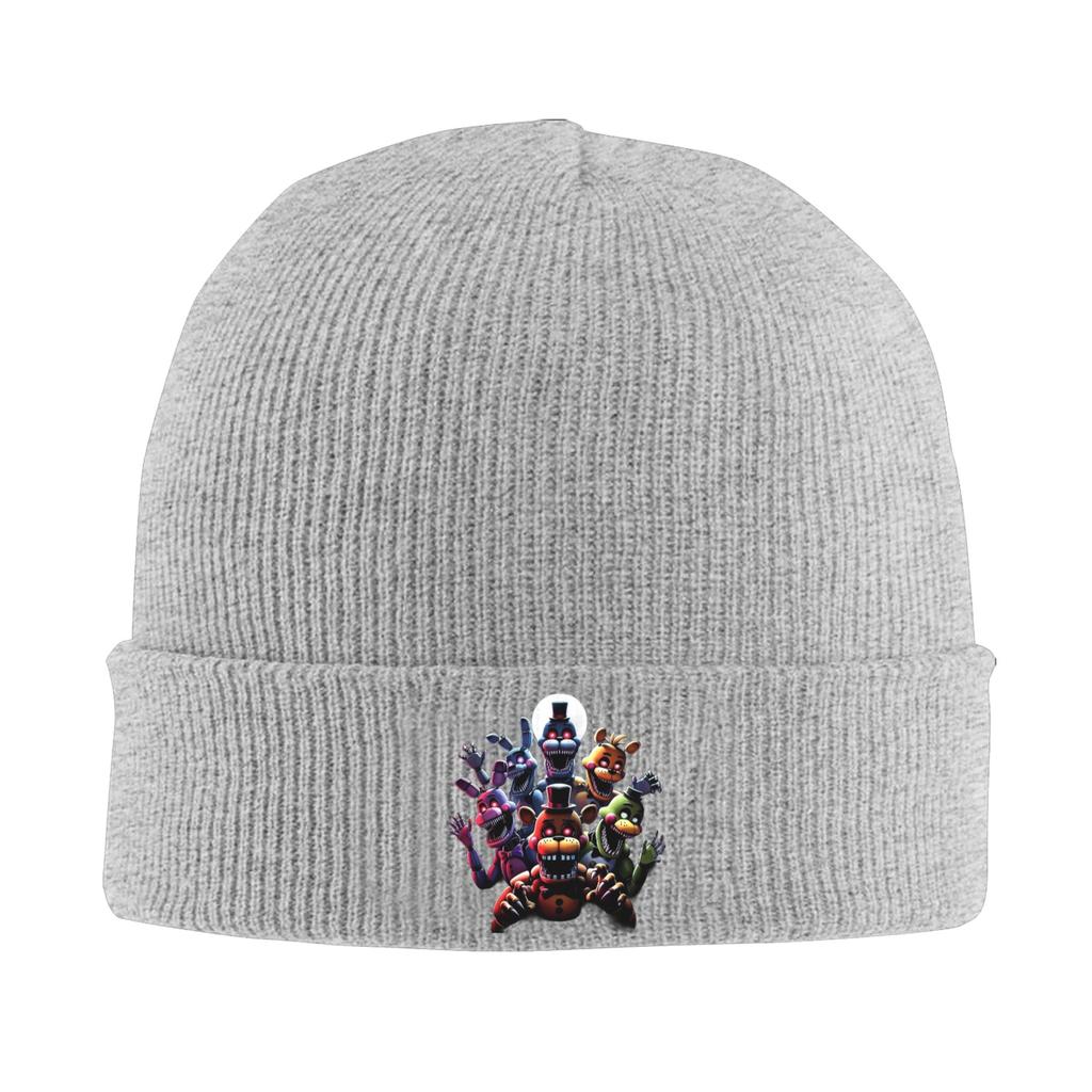 Five nights at freddys animatronics ready to scare Knitting Hat Beanie Hats Outdoor Sport Adult Bonnet Hats Winter Street Caps