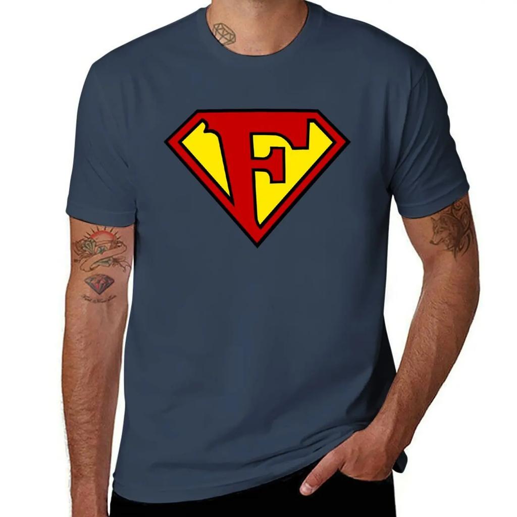 Super F T-Shirt cute tops Aesthetic clothing plus sizes oversized T-shirt men