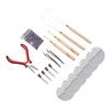 Hair Extensions Tool Kit Silicone Micro Rings Bead Wooden Handled Pulling Hook Needle Transparent Spacer Template