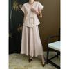 Sinan Tencel Vertical Cut Texture Top & Skirt Set SN5633 - Modern Chinese Style