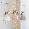 2pcs Soft Wings Angel Girl Pendant Plush Xmas Tree Hanging Decorations  Party Favors