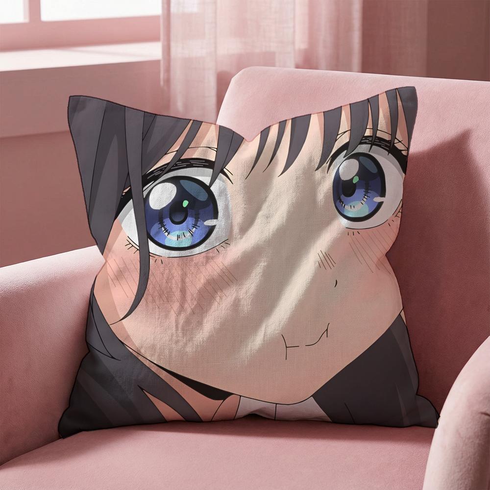 Cute K-Kaoruko W-Waguri Cushion Cover Multi-Scene Pillow Cover for Home & Car - Reversible, Soft & Durable for Daily Use