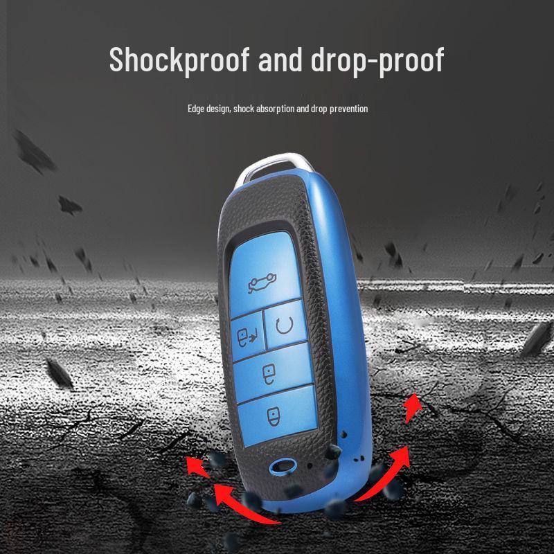 Compatible Key Case for GAC Trumpchi Aion Models AIONS, AIONV, AIONY, AIONLX - Full Protection Shell with Buckle