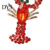 Rhinestone Dangle Earrings Creative Vivid Funny Lobster Sexy Eardrop for Gift Girls