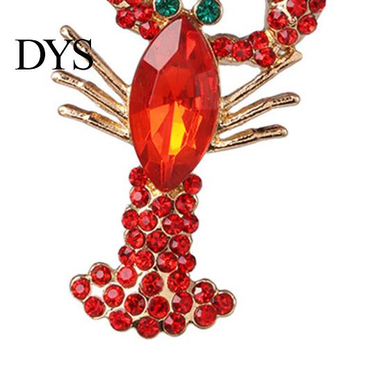 Rhinestone Dangle Earrings Creative Vivid Funny Lobster Sexy Eardrop for Gift Girls