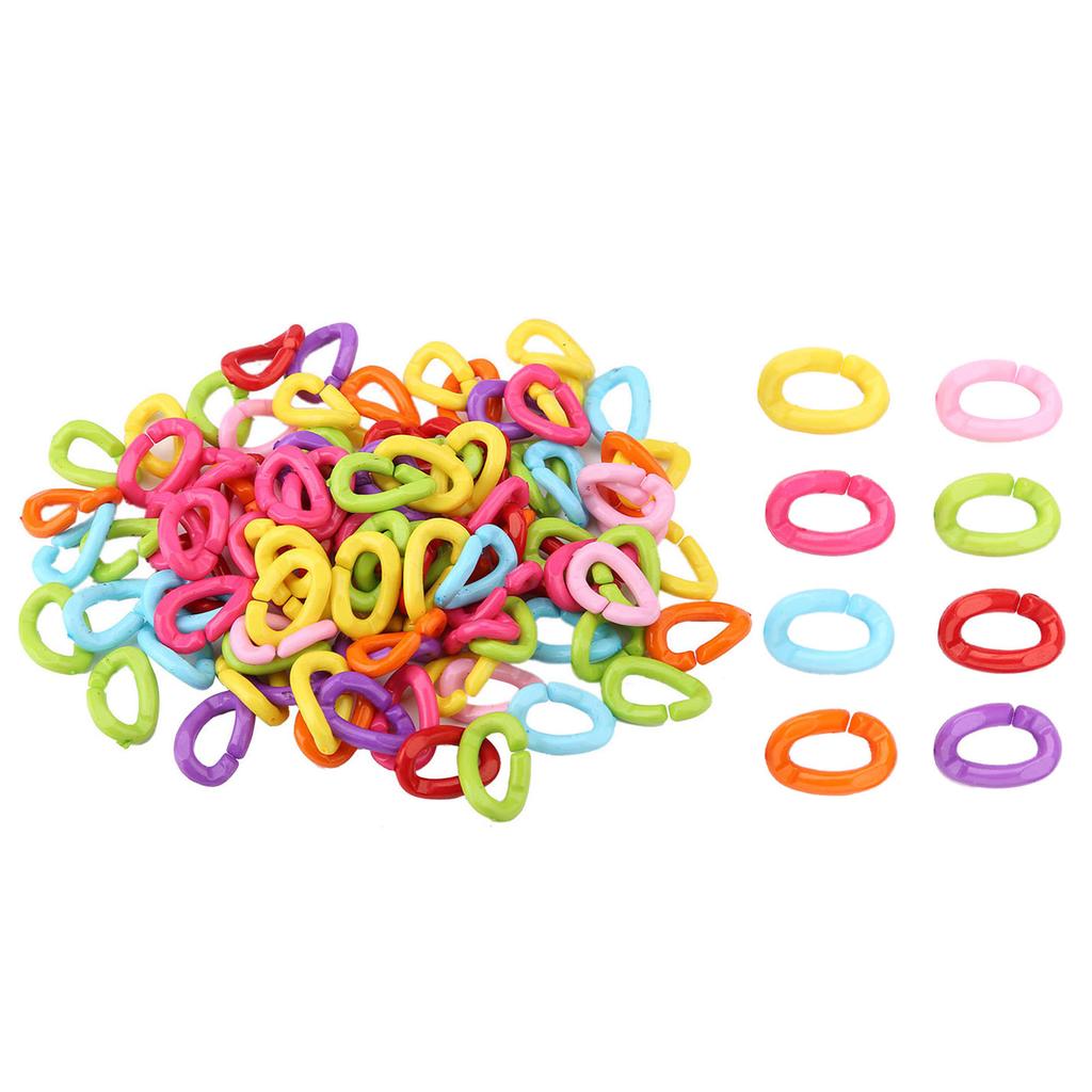 100Pcs Plastic Bird C Clips Hooks Chain Links DIY Parrot Toys Mix Color