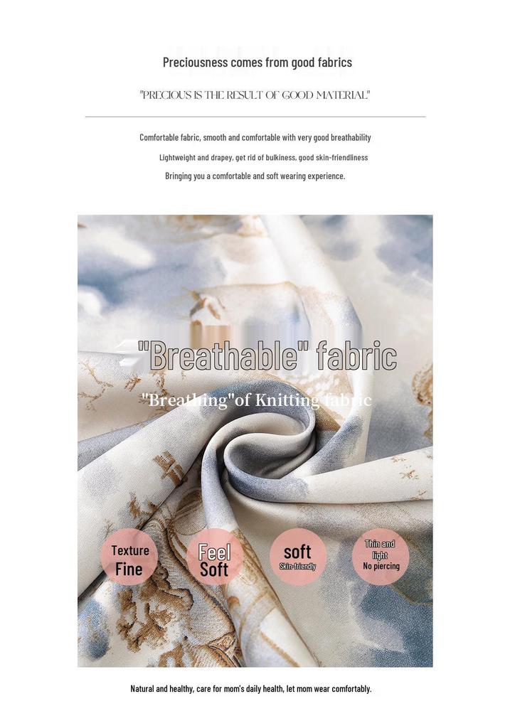 Elegant Floral Chiffon Dress - Summer 2026 Collection for Middle-Aged & Elderly Women