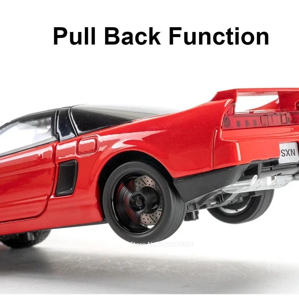 1:32 Honda NSX Accord Alloy Model Toys Miniature Cars Diecast Vehices Doors Opened with Sound Light Pull Back Toy Kids Presents AS1