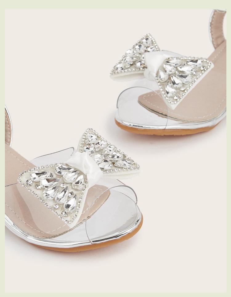 2025 Winter Fashion Versatile Bow High Heel Sandals for Girls