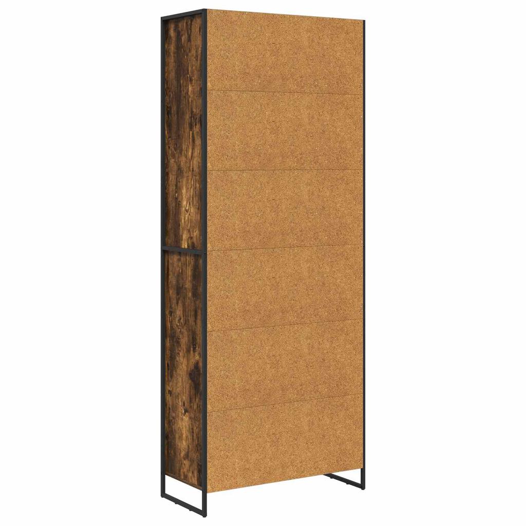 Tall Cabinet Smoke Oak 79 x 36 x 200 cm Particleboard