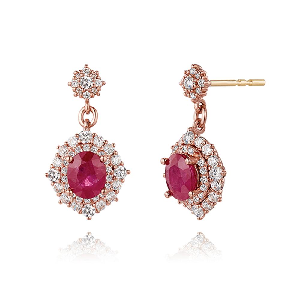 Roseedor Royal Castle Ruby Earrings_222000030