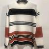 Women's Long Sleeve  Striped Color Block Casual Loose Knitted Pullover