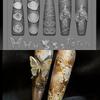 Silicone Nail Art Mold Retro Crow Rose Butterfly Night Eagle 3D Nail Art Decoration Diy Design Transparent Mold